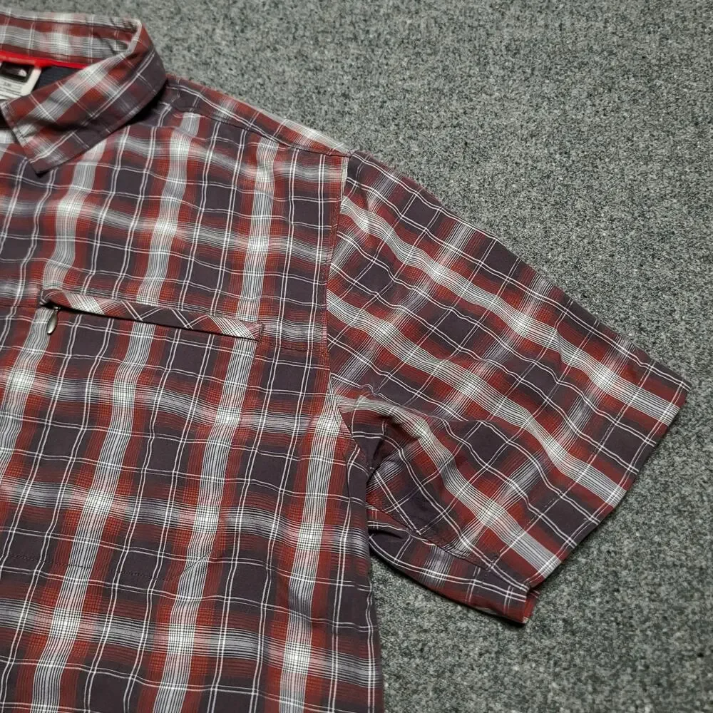 The North Face Shirt Mens Large Brown Plaid Millstone Outdoors Tech Trail Travel